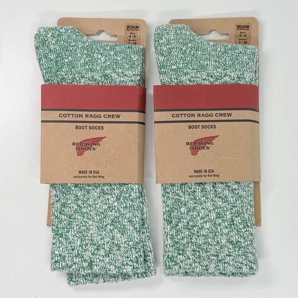 Other - Red Wing Cotton Ragg Boots Socks Size W 7-10 / M 6-9 Kelly Green Color New